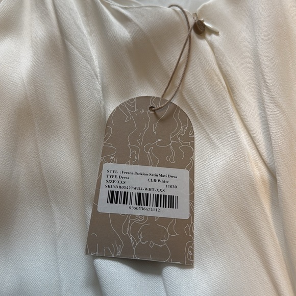 Verana Backless Satin Maxi Dress - White - Picture 6 of 6